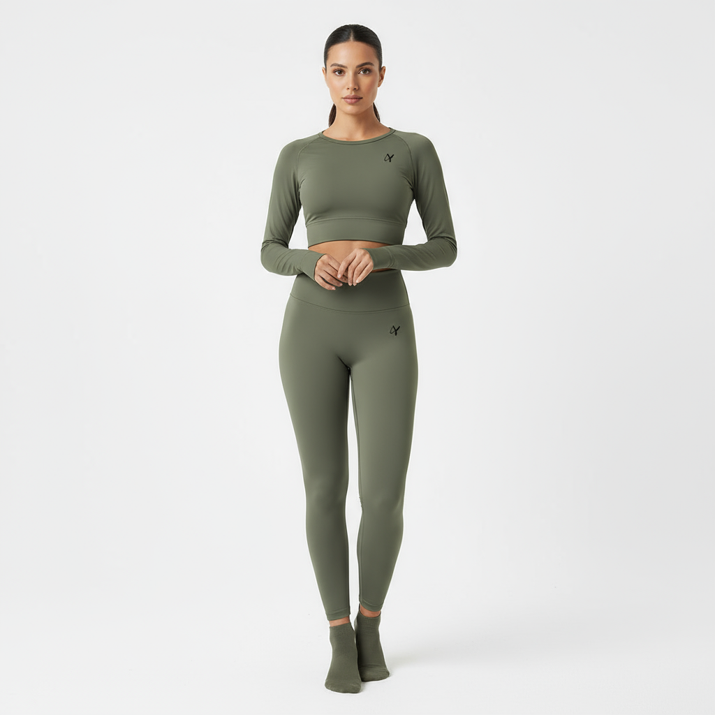 ZARAÉ Olive Green Aurora Long Co-ord Set