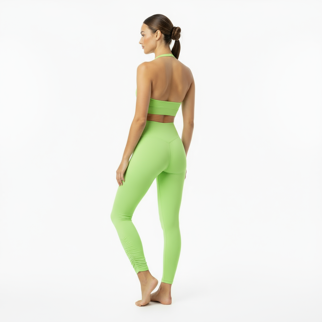 ZARAÉ Neon Green Bloom Open Back Co-ord Set