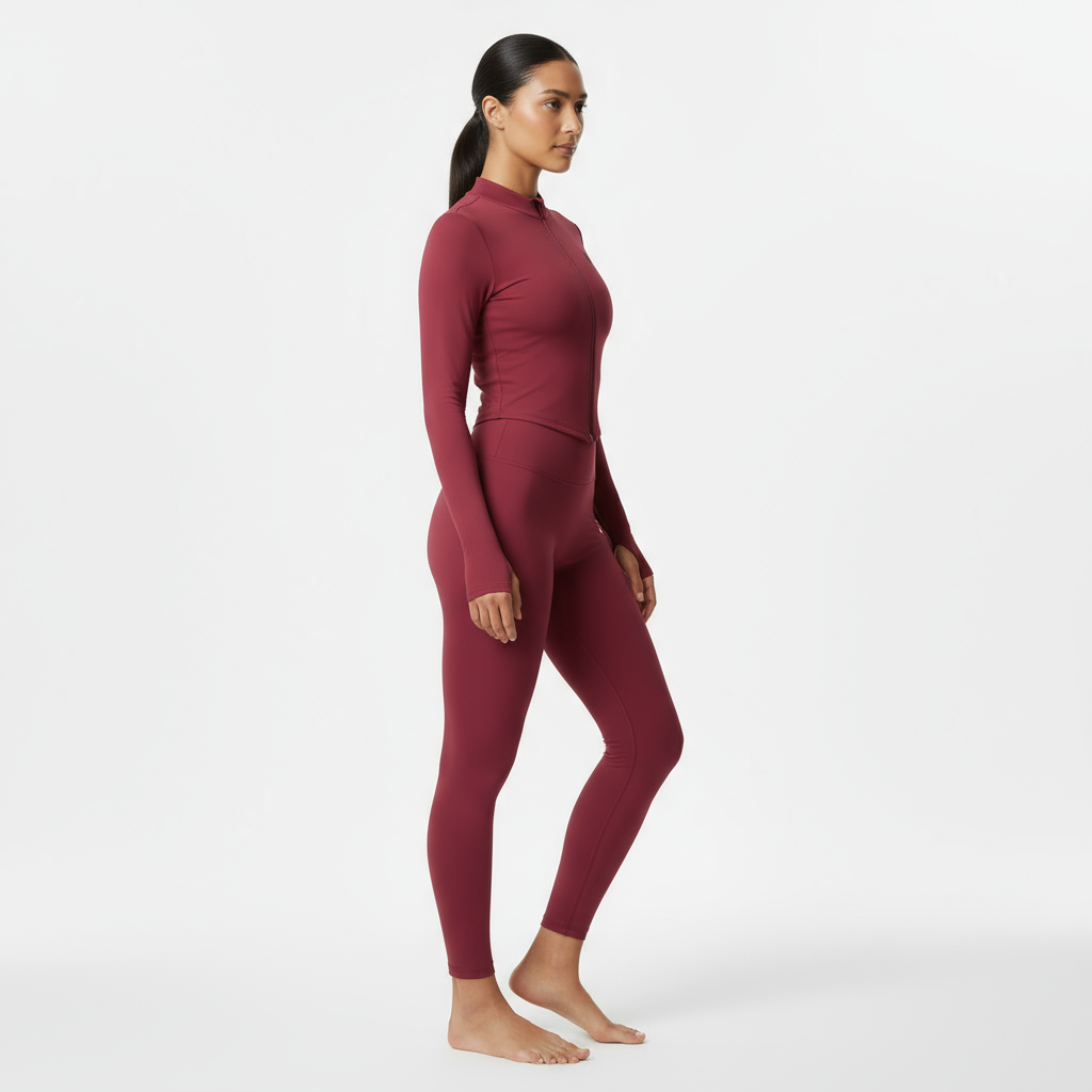 ZARAÉ Burgundy Iris Zipper Co-ord Set