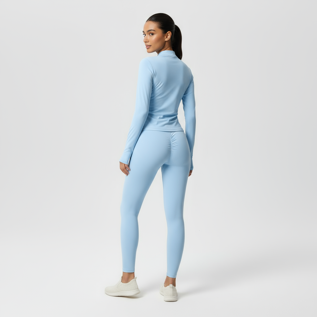ZARAÉ Light Blue Iris Zipper Co-ord Set