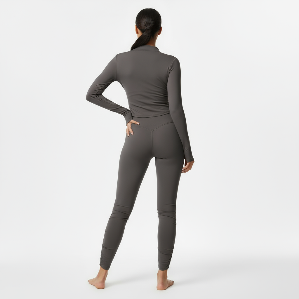 ZARAÉ Dark Grey Iris Zipper Co-ord Set