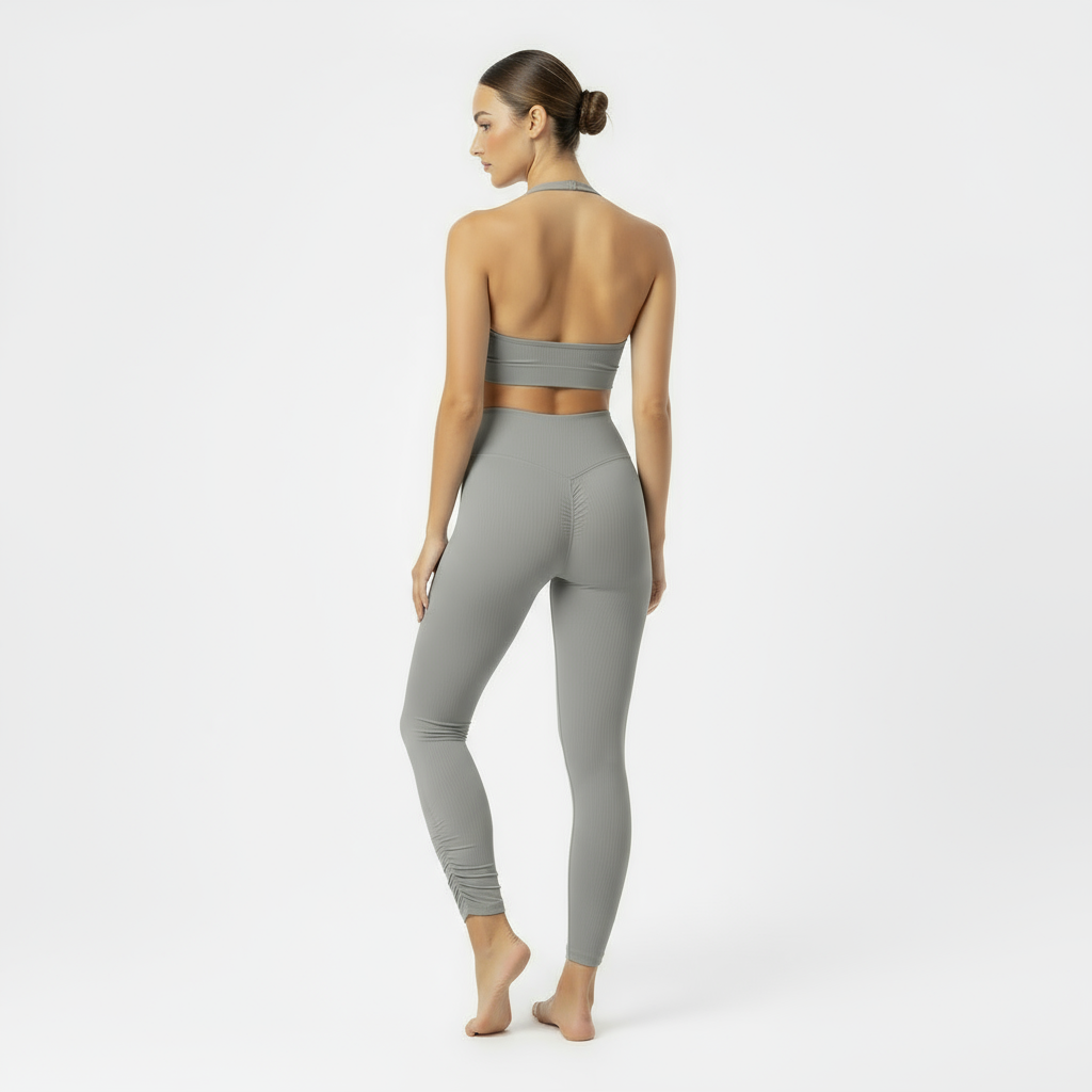 ZARAÉ Grey Bloom Open Back Co-ord Set