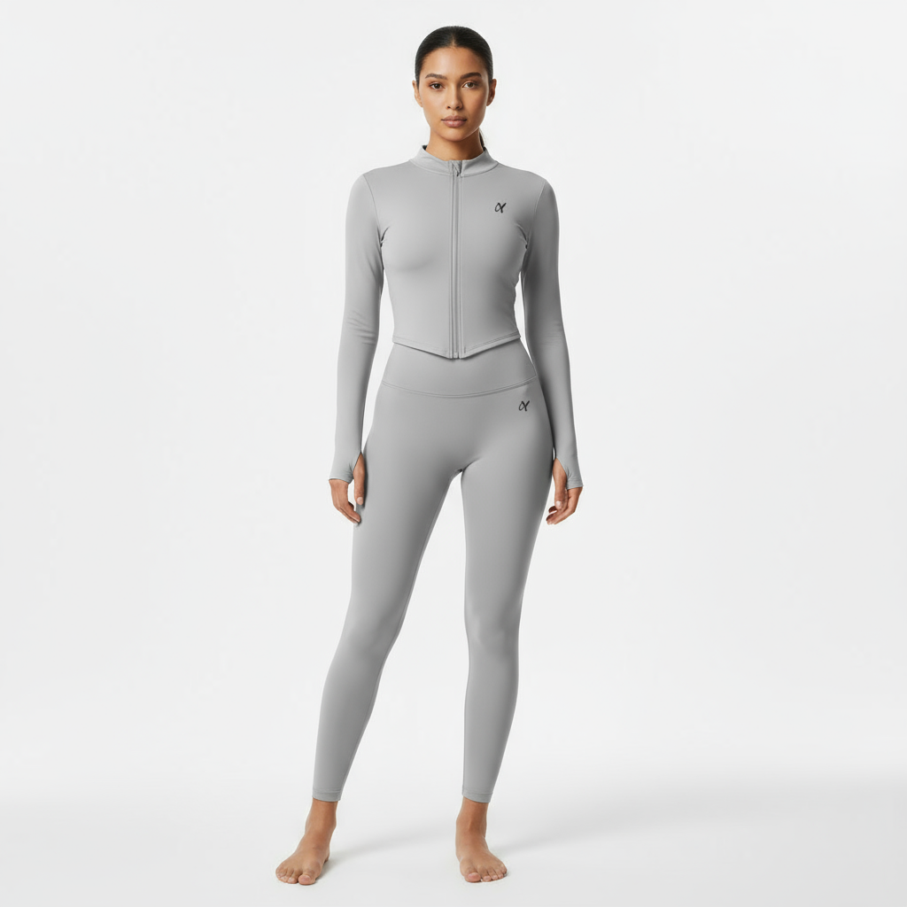 ZARAÉ Grey Iris Zipper Co-ord Set