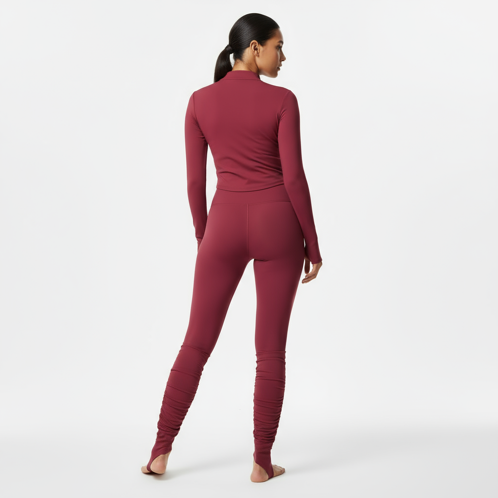 ZARAÉ Burgundy Iris Zipper Co-ord Set
